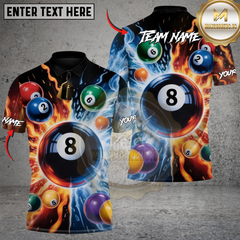 Maxcorners Billiards Inferno & Ice Personalized Name 3D Unisex Shirt