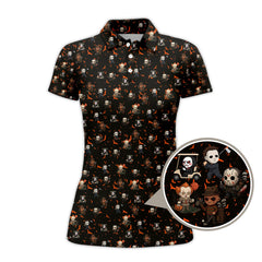 Pattern Golf Shirt For Golfer, Halloween Golf Shirt, Crazy Golf Shirt For Men, Funny Golf Shirt Of Halloween