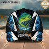 Maxcorners Fishing Thunder Hex Storm Personalized Name 3D Cap (12 Fish Species)