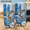 Maxcorners Fishing Tumbler Light Blue Tech Circuit Design Personalized Name Tumbler (13 Species)