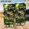 Maxcorners Fishing Tumbler Acid Green Graffiti Swirl Design Personalized Name Tumbler (13 Species)