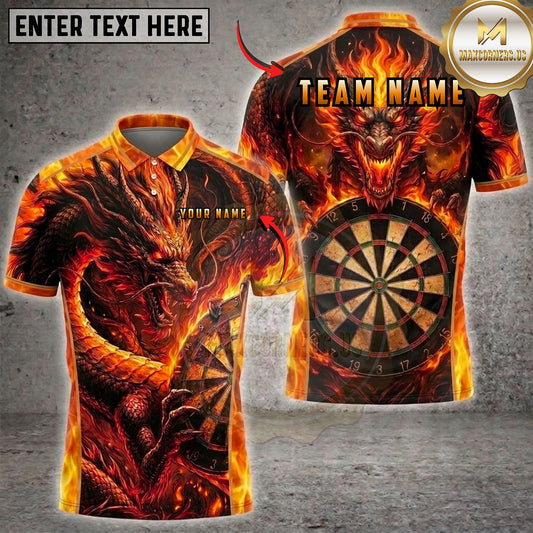 Maxcorners Darts Thunder Dragon Dartboard Multiple Options Personalized Name, Team Name 3D Shirt
