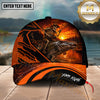 Maxcorners Skeleton Fishing Sunset Multicolor Options Personalized Name 3D Cap(12 Fish Species)