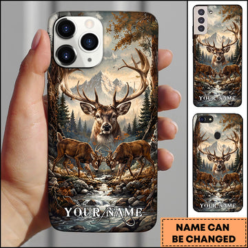 Maxcorners Hunting Mountain Stream Deer Personalized 3D Phone Case