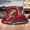 Maxcorners Fishing Green Camo Fishing Adventure with Bold Splash Personalized Name 3D Bucket Hat (13 Fish Species)