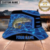 Maxcorners Fishing Green Flame Fishing with Bold Graphic Personalized Name 3D Bucket Hat (13 Fish Species)
