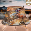 Maxcorners Fishing Camo Faith Hook Personalized Name 3D Bucket Hat (12 Fish Species)