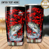 Maxcorners Fishing Tumbler Red Black Camouflage Splash Design Personalized Name Tumbler (13 Species)