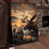 Maxcorners Bass Fishing Retro Mountain Sunset Wildlife Personalized Canvas Wall Art