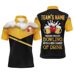 Maxcorners Funny Men Bowling Polo Shirt Personalized Beer Lovers Men And Women Bowlers Short Sleeve Polo