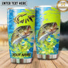 Maxcorners Fishing Tumbler Lime Yellow Abstract Camouflage Design Personalized Name Tumbler (13 Species)