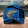 Maxcorners Fishing Blue Water Outdoor Custom Name Personalized Cap  (11 Fish Species)