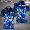 Maxcorners Bowling Ball & Pin Collision Graphic Multicolor Customized Name, Team Name 3D Shirts