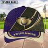 Maxcorners Golf Gold Ball Club Luxury Panel Personalized Name 3D Cap (8 Colors)
