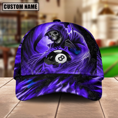 Maxcorners Billiard Ball 8 Reaper Art Personalized Name 3D Cap (4 Colors)