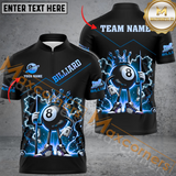 Maxcorners Funny Digital Billiard Jersey Multicolor Option Customized Name, Team Name 3D Polo Shirt