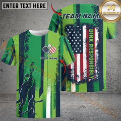 Maxcorners Custom Name, Team Name AMERICAN Pickleball 3D Unisex Shirt