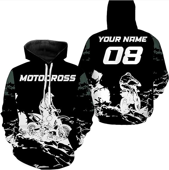 Maxcorners Motocross BnW Customize Name And Number 3D Shirts