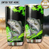 Maxcorners Fishing Tumbler Neon Green Paint Burst Design Personalized Name Tumbler (13 Species)