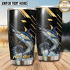 Maxcorners Fishing Tumbler Black Gold Speed Line Design Personalized Name Tumbler (13 Species)