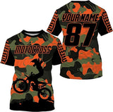 Maxcorners Motocross Camo FMX Customize Name And Number 3D Shirts