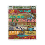 Maxcorners Fisherman's Rules Fishing 3D Quilt - Blanket