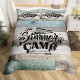 Maxcorners Summer Camp Bedding Set Twin, Camper Decor Bedding Set