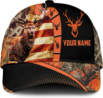 Maxcorners America Deer Trucker Hat Hunting Hats for Men, Gift For Hunter, Father's Day Gift LM0402