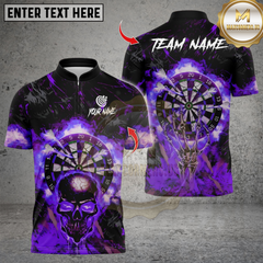 Maxcorners Darts Flame Skull Dartboards Multicolor Customized Name, Team Name 3D Shirts
