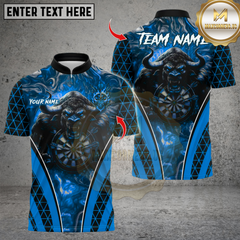 Maxcorners Darts Fire Bull Darts Design Multicolor Customized Name, Team Name 3D Shirts