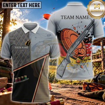 Maxcorners Clay Shooting Minimal Gray Clay Target Vest Personalized Name 3D Unisex Shirt