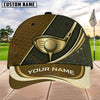 Maxcorners Golf Gold Ball Club Luxury Panel Personalized Name 3D Cap (8 Colors)