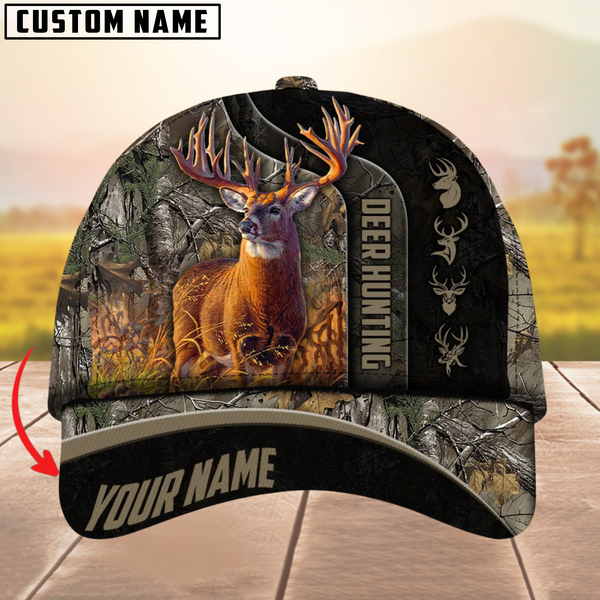 Maxcorners The Unique Premium Deer Hunting Camouflage Pattern Multicolor Personalized Name 3D Cap