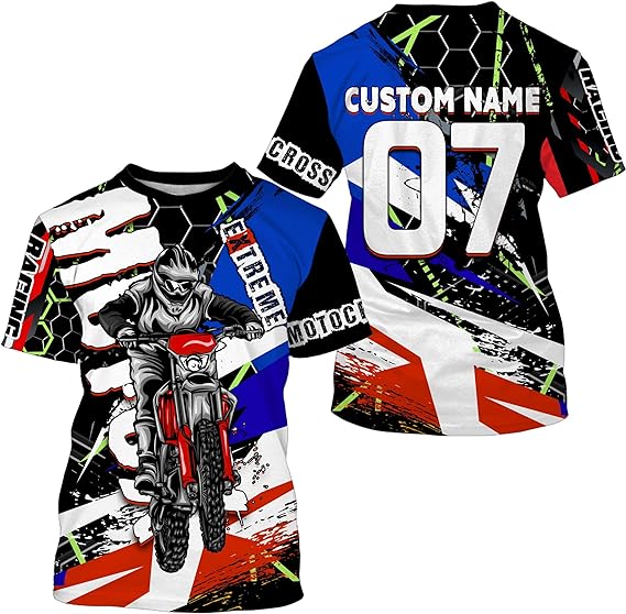 Maxcorners Motocross Racing Customize Name And Number 3D Shirts