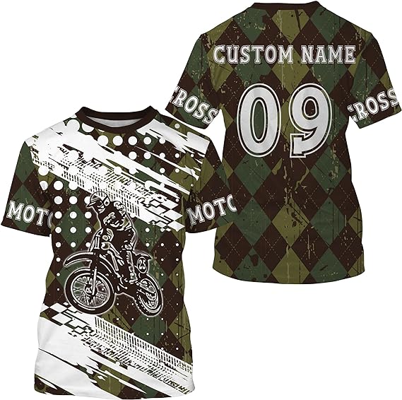 Maxcorners Motocross Dirt Bike Off-Road Motorcycle Customize Name And Number 3D Shirts