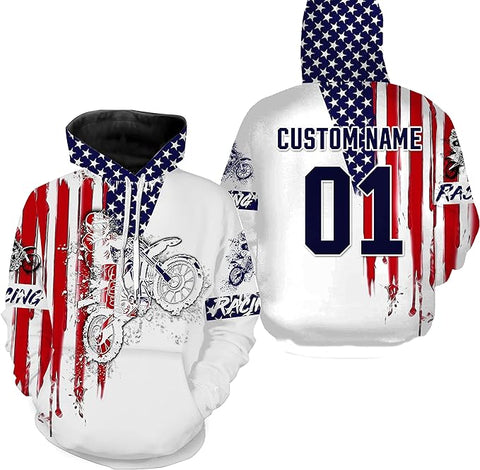 Maxcorners Motocross American Motox 3 Customize Name And Number 3D Shirts