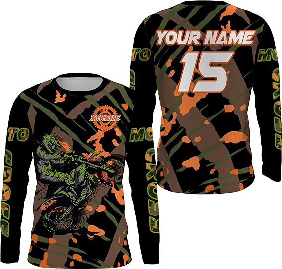 Maxcorners Camo Motocross Xtreme Customize Name And Number 3D Shirts