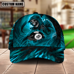 Maxcorners Billiard Ball 8 Reaper Art Personalized Name 3D Cap (4 Colors)