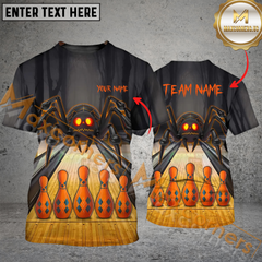 Maxcorners Unique Spider Design Bowling Jersey Customized Name, Team Name 3D Polo Shirt