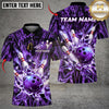 Maxcorners Bowling Ball & Pin Collision Graphic Multicolor Customized Name, Team Name 3D Shirts