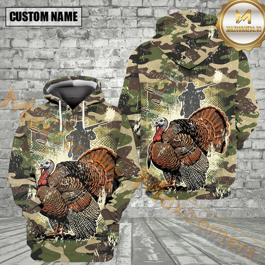 Maxcorners Wild Turkey Hunting Camouflage America All Over Print Best Gift For Hunter