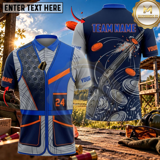 Maxcorners Clay Shooting Number 24 Orbit Shotgun Vest Multicolor Customized Name Team Name 3D Shirts (4 Colors)