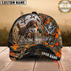 Maxcorners Dog Hunting And Duck Orange Gray Camo Skull Marsh Hunting Scene Multiple Options Personalized Name 3D Cap
