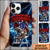 Maxcorners Fishing Phone Case Hooked On Freedom Lightning Art Personalized Name 3D Phone Case (10 Fish Species)
