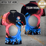 Maxcorners Golf Spinning Paint Multicolor Option Customized Name, Team Name 3D Polo Shirt