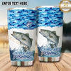 Maxcorners Fishing Tumbler Ocean Blue School Pattern Design Personalized Name Tumbler (13 Species)