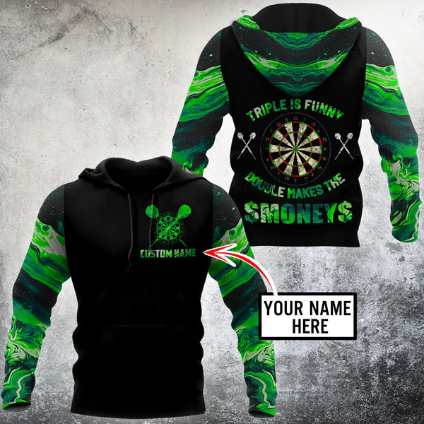 Maxcorners Darts Triple Is Funny Double Makes Money Customized Name 3D Hoodie