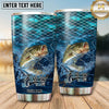 Maxcorners Fishing Tumbler Turquoise Scale Ocean Design Personalized Name Tumbler (13 Species)