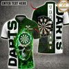 Maxcorners Darts Flaming Skull Vertical Typography Multiple Options Personalized Name, Team Name 3D Shirt