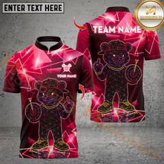 Maxcorners Darts Hiphop Bear Neon Style Multicolor Customized Name, Team Name 3D Shirts